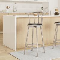 Barstoelen 2 st kunstleer zwart - thumbnail