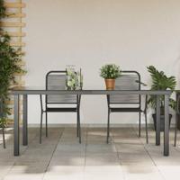 Tuintafel 190x90x74 cm aluminium en glas zwart - thumbnail