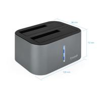 Docking stationDual TooQ TQDS-805G 2.5"-3.5" HDD/SSD SATA USB 3.0 - thumbnail