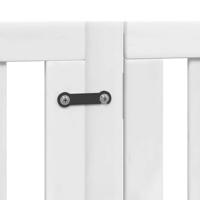 Hondenhek inklapbaar met deur 12 panelen 600cm populierhout wit - thumbnail