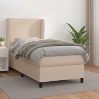 Boxspring met matras kunstleer cappuccinokleurig 90x190 cm - thumbnail
