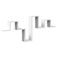 Wandschap 104,5x10x43 cm bewerkt hout wit - thumbnail