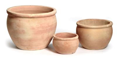 Mega Collections Bloempot Whitewash Delta Ø21 H16 cm - Terracotta