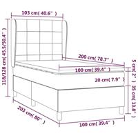 Boxspring met matras stof donkerbruin 100x200 cm - thumbnail