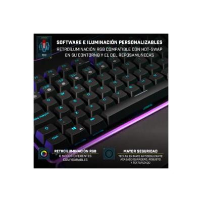 Toetsenbord Newskill NS-KB-GUNGNYR-GAT-RE Wit Qwerty Spaans QWERTY