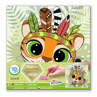 Grafix Knutselset diamand painting canvas - tijger Grafix Knutselset diamand painting canvas - tijger