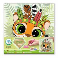 Grafix Knutselset diamand painting canvas - tijger - thumbnail