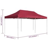 Partytent professioneel inklapbaar 6x3 m aluminium wijnrood - thumbnail