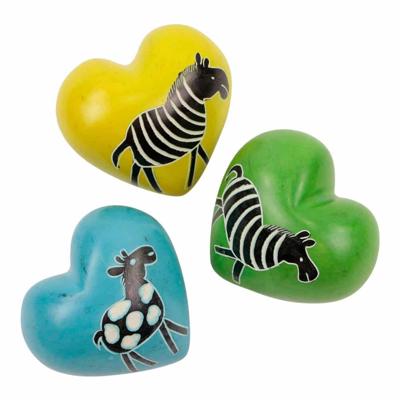 Geluksstenen Harten met Dieren (Set van 3) Geluksstenen Harten met Dieren (Set van 3)