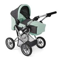 Combi-poppenwagen Leni - Melange Antraciet Mint - thumbnail