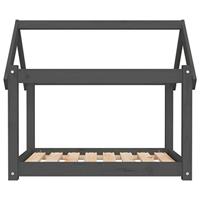 Hondenmand 81x60x70 cm massief grenenhout grijs - thumbnail