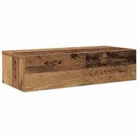 Wandschap met lades 60x26,5x15 cm bewerkt hout oud houtkleurig - thumbnail
