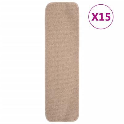 VidaXL Trapmatten 15 st anti-slip rechthoekig 75x20 cm beige