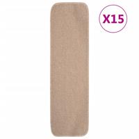 VidaXL Trapmatten 15 st anti-slip rechthoekig 75x20 cm beige - thumbnail