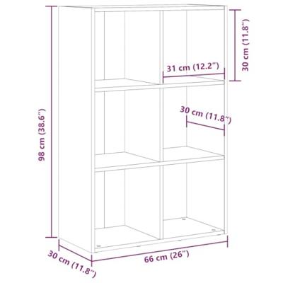 Boekenkast/dressoir 66x30x98 cm bewerkt hout artisanaal eiken
