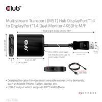 CLUB3D CSV-7200 video splitter DisplayPort 2x DisplayPort - thumbnail