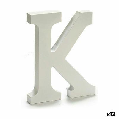 Brief K Hout Wit (1,8 x 21 x 17 cm) (12 Stuks)