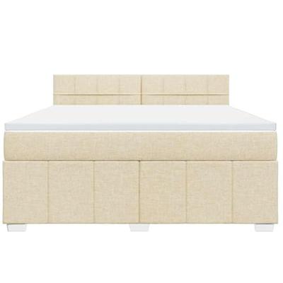 Boxspring met matras stof crèmekleurig 180x200 cm