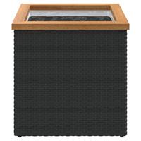 VidaXL Plantenbak 40x40x40 cm poly rattan zwart - thumbnail