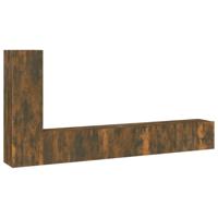 3-delige Tv-meubelset bewerkt hout gerookt eikenkleurig - thumbnail