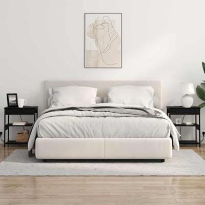 Nachtkastje 2 pcs Zwart Eiken 41 x 31 x 51 cm Bewerkt hout