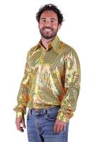 Heren disco blouse geel - thumbnail