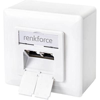 Renkforce Netwerkdoos Opbouw (op muur) CAT 6 2 poorten Zuiver wit