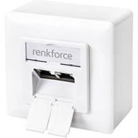 Renkforce Netwerkdoos Opbouw (op muur) CAT 6 2 poorten Zuiver wit - thumbnail