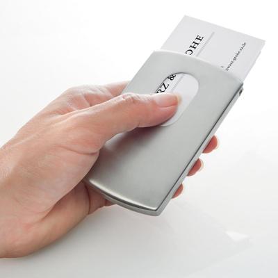 Sigel SI-VZ120 Visitekaartetui Zilver "Snap" Voor Kaarten Tot 91x57mm