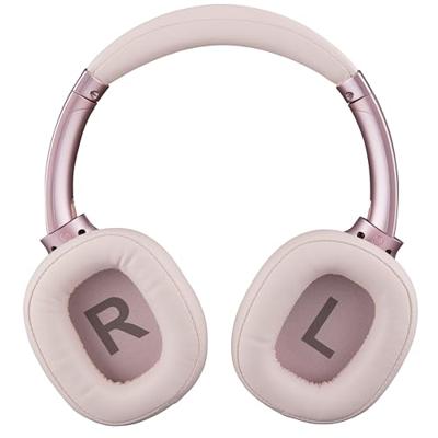 Intenso O400HA Over-Ear koptelefoon - Hybrid Active Noise Cancelling, tot 75 uur looptijd en Bluetooth 5.3, met muziekmodus, transparantiemodus en snelle oplaadtijd, roze