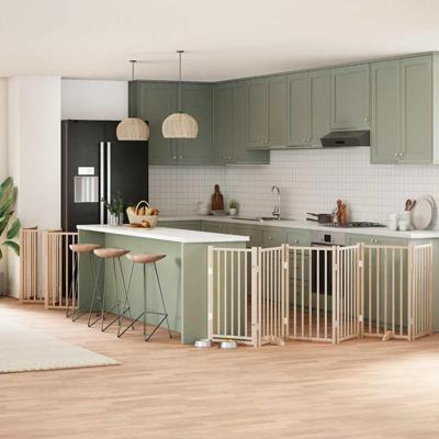 Hondenhek inklapbaar met deur 15 panelen 750 cm populierenhout