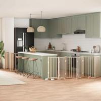 Hondenhek inklapbaar met deur 15 panelen 750 cm populierenhout - thumbnail