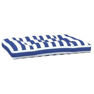 VidaXL Palletkussen gestreept 120x80x12 cm stof blauw en wit