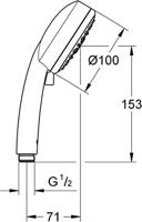 Handdouche GROHE New Tempesta Cosmopolitan Met 4 Straalsoorten Chroom - thumbnail