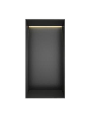 Hotbath &MORE Inbouwnis 30x15x10cm frameless + LED Geborsteld Gunmetal PVD