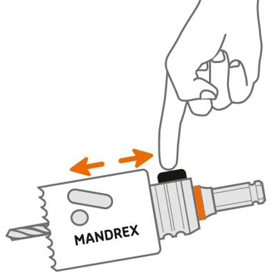 Gatzaaghouder zeskant 8.5mm 125mm Centreerboor + 5 adapters Mandrex boorkop 10mm Starter Kit - thumbnail