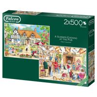 Falcon Legpuzzel A Summer Evening At The Pub 2x500 Stukjes - thumbnail