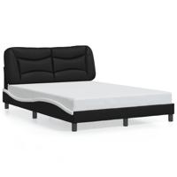Bedframe met LED zonder matras "Hvar" zwart en wit 140x200 cm - thumbnail