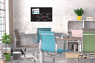 Sigel SI-B1301 Glasmagneetbord Be!Board Zwart 900x600x9mm Incl. 2 Magneten