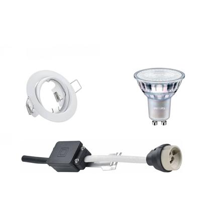 GU10 Inbouwspot Set - Mat Wit - Inbouw Rond - Kantelbaar - Philips - MASTER 927 36D VLE - DimTone Dimbaar - 4.9W - Warm Wit 2200K-2700K - Ø83mm