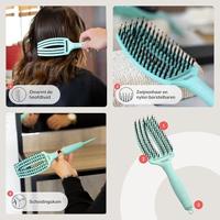 Olivia Garden Fingerbrush Iconic Boar & Nylon Mint - thumbnail