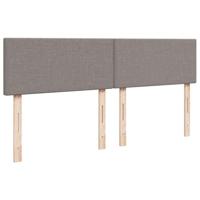 Boxspring met matras stof taupe 200x200 cm - thumbnail