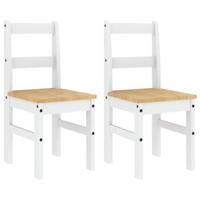 Eetkamerstoelen 2 st Panama 40x46x90 cm grenenhout wit - thumbnail