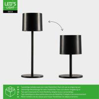 LED&apos;s Light Tafellamp op accu - oplaadbaar en draadloos - voor binnen en buiten - 3 kleuren - Zwart - thumbnail
