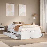 Bedframe zonder matras met lades grenenhout wit 135x190 cm - thumbnail