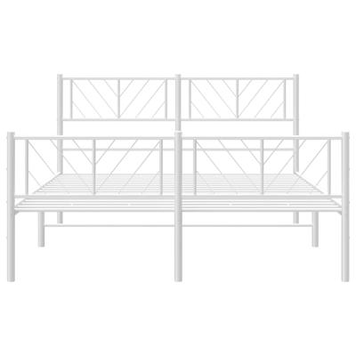 Bedframe met hoofd- en voeteneinde metaal wit 150x200 cm - thumbnail