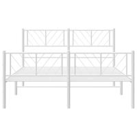Bedframe met hoofd- en voeteneinde metaal wit 150x200 cm - thumbnail