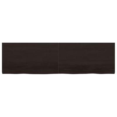 Wandschap 180x50x4 cm behandeld massief eikenhout donkergrijs