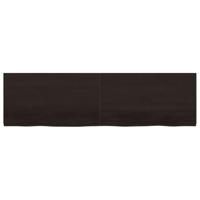 Wandschap 180x50x4 cm behandeld massief eikenhout donkergrijs - thumbnail