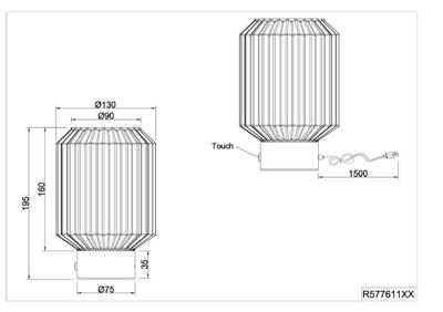 Trio Oplaadbaar tafellampjeLord met groen glas - R57761115